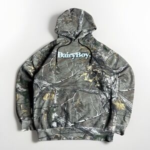Dairy Boy Boyfriend Camo Hoodie Womens Medium Oversized Sweatshirt Paige Lorenze
